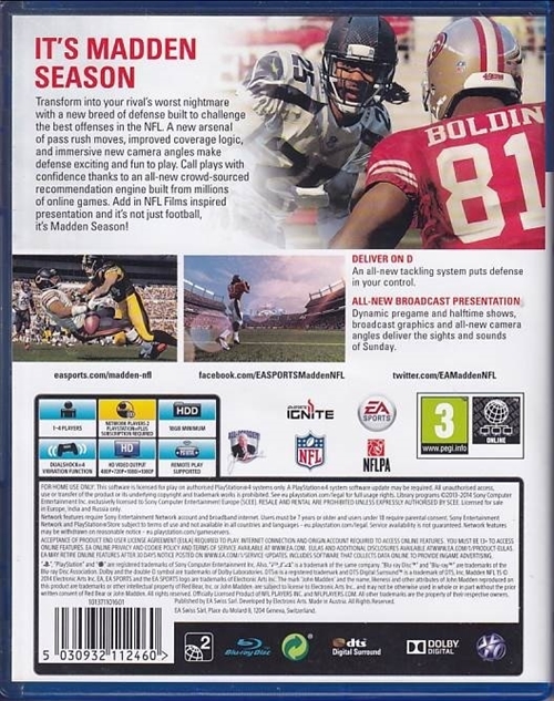 Madden NFL 15 -  PS4 (B Grade) (Genbrug)